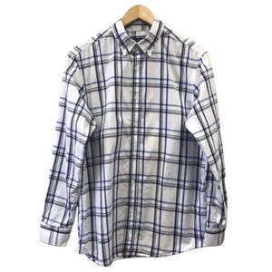 Double Pump Shirt Mens Medium Plaid White Blue
